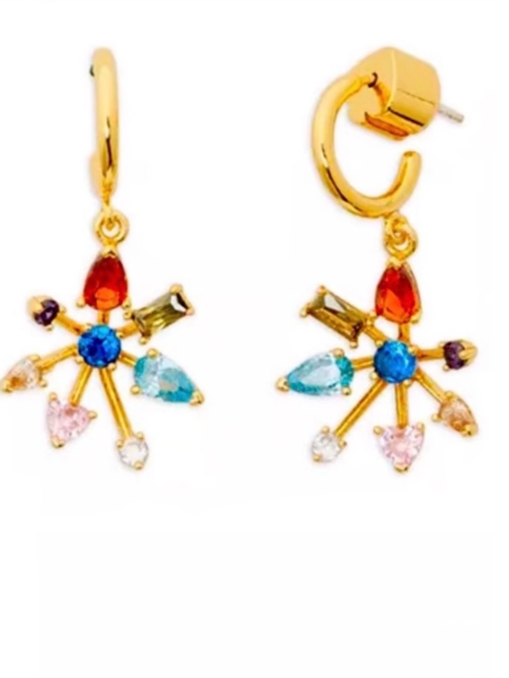 KATE SPADE NEW YORK ♠️ FIREWORK FLORALS HUGGIE DROP EARRINGS